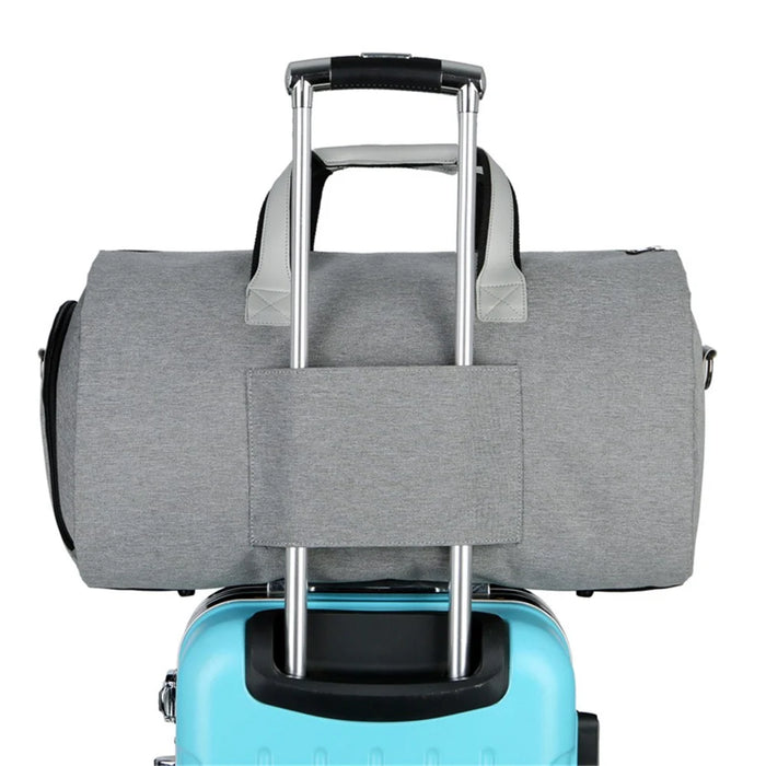 SOLDIER BLADE 8819 Men Suit Shoes Clothes Storage Bag Polyester Travel Luggage Tote Crossbody Bag - Light Grey - 6