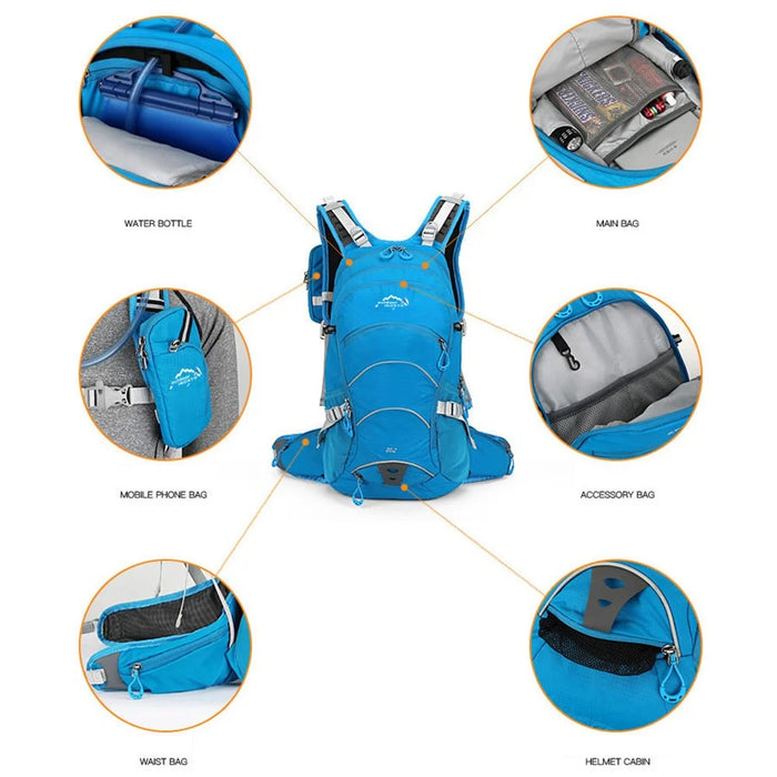 OUTDOOR INOXTO 20L Outdoor Climbing Hiking Rucksack Waterproof Polyester Cycling Backpack - Blue - 5