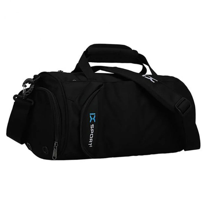 OUTDOOR INOXTO Polyester Gym Bag Dry and Wet Depart Pocket Sports Duffle Short-Distance Trip Camping Tote Bag - Black - 1