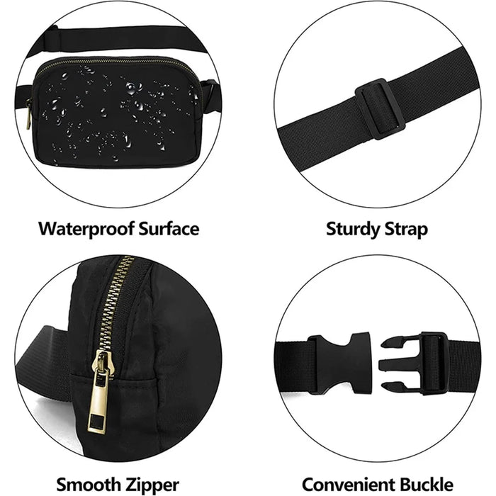 Stylish Men Women Nylon Waterproof Chest Waist Bag Sport Casual Crossbody Bag - Black - 4