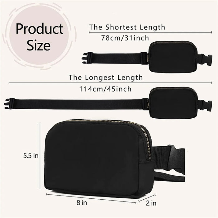 Stylish Men Women Nylon Waterproof Chest Waist Bag Sport Casual Crossbody Bag - Black - 5