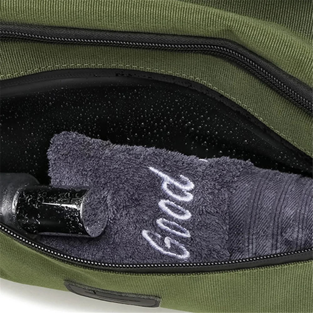 CF2902 Polyester Sports Gym Bag Large Capacity Travel Luggage Duffel Bag with Shoes Compartment - Khaki - 6
