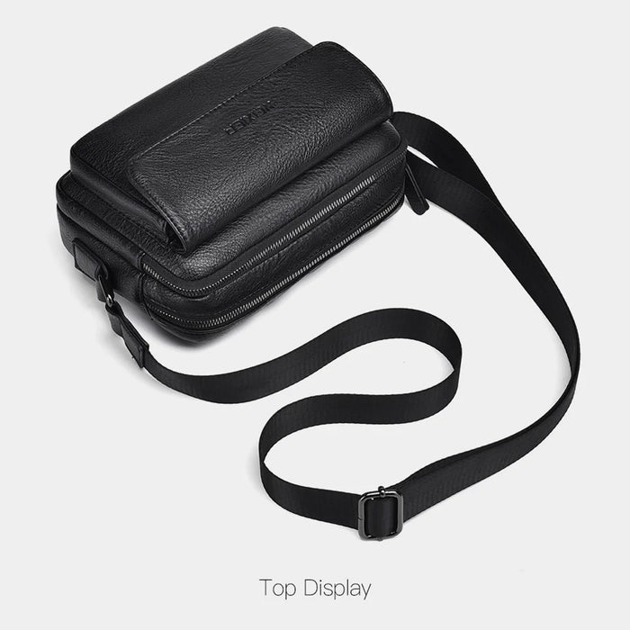 WEIXIER D274 Retro Casual Men Single Shoulder Messenger Bag PU Leather Anti-splash Crossbody Bag - 3