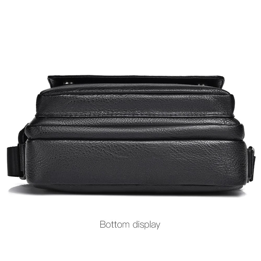 WEIXIER D274 Retro Casual Men Single Shoulder Messenger Bag PU Leather Anti-splash Crossbody Bag - 4