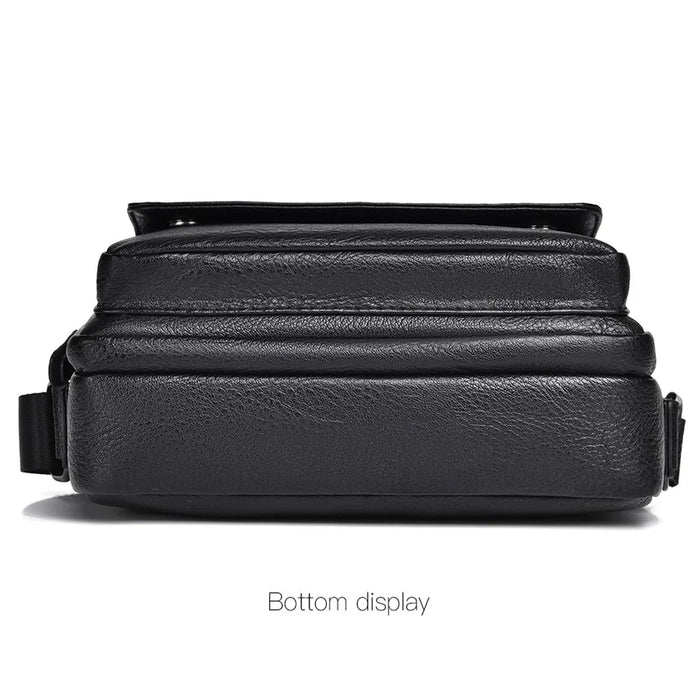 WEIXIER D274 Retro Casual Men Single Shoulder Messenger Bag PU Leather Anti-splash Crossbody Bag - 4