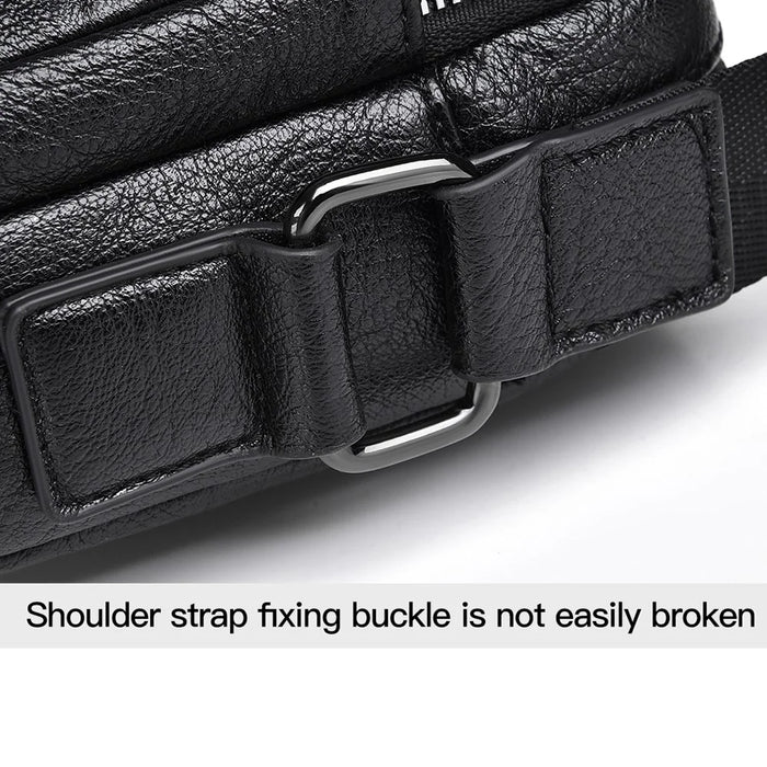 WEIXIER D274 Retro Casual Men Single Shoulder Messenger Bag PU Leather Anti-splash Crossbody Bag - 5