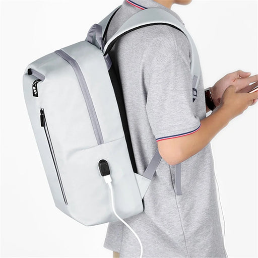 BUBM BM01146006B Outdoor Sports Backpack Breathable Polyester Shoulder Bag Large Capacity Storage Bag - Grey - 2