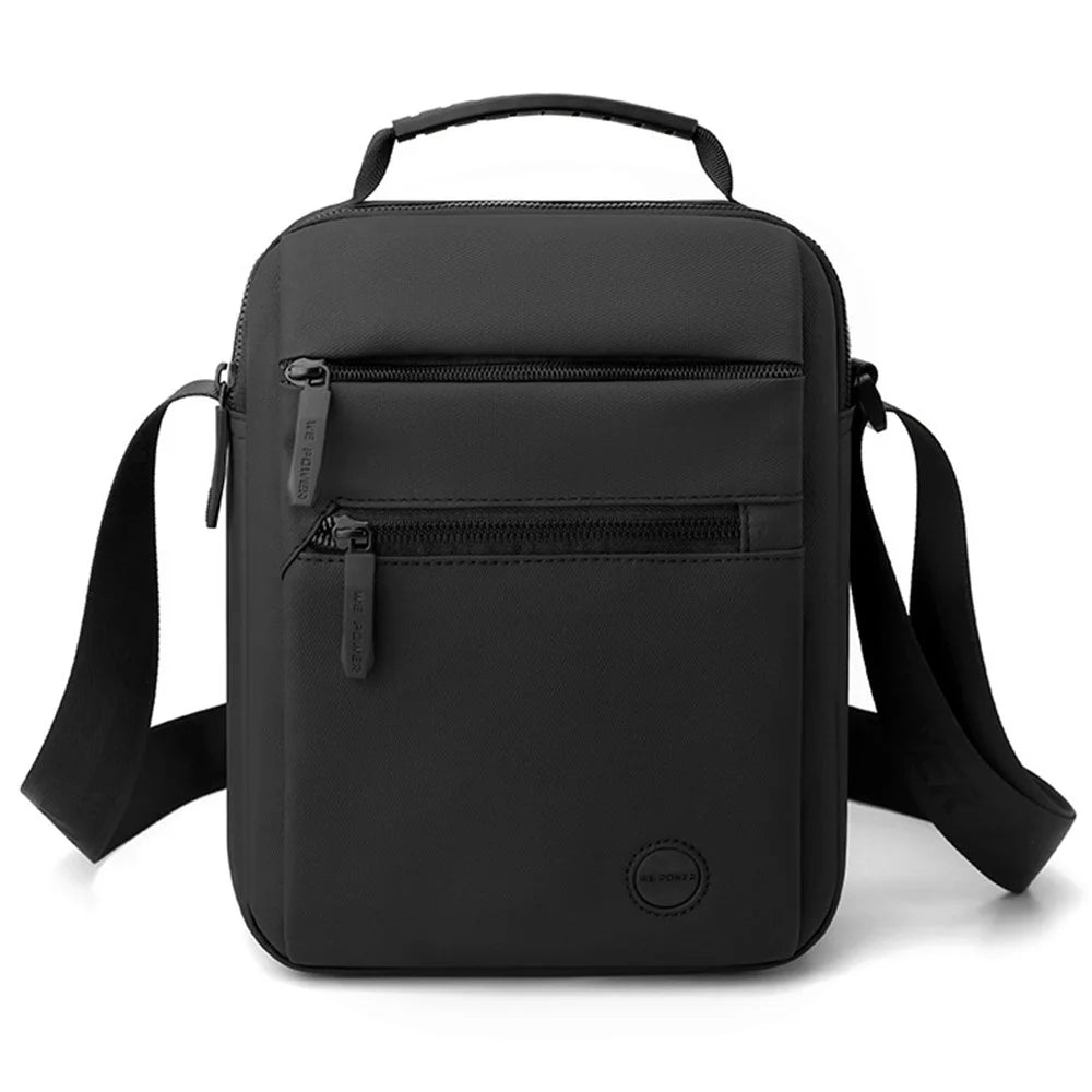 WEPOWER 1244 Multiple Pockets Shoulder Bag Men Crossbody Bag Nylon Messenger Bag with Tote Handle - Black - 1