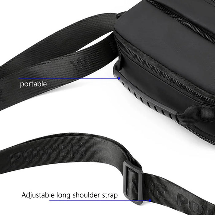 WEPOWER 1244 Multiple Pockets Shoulder Bag Men Crossbody Bag Nylon Messenger Bag with Tote Handle - Black - 6