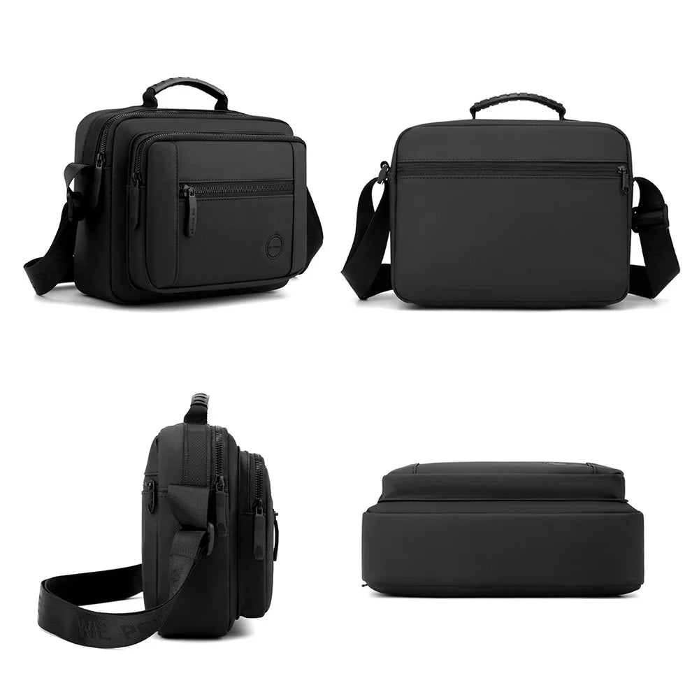 WEPOWER 1252 Men Crossbody Bag Multi Pocket Messenger Bag Waterproof Nylon Shoulder Bag - Black - 5