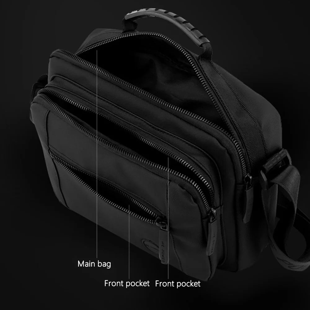 WEPOWER 1252 Men Crossbody Bag Multi Pocket Messenger Bag Waterproof Nylon Shoulder Bag - Black - 6