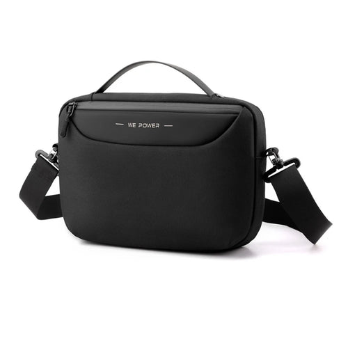 WEPOWER 2116# Size L Crossbody Bag Waterproof Nylon Men Sling Shoulder Bag Handbag - Black - 1