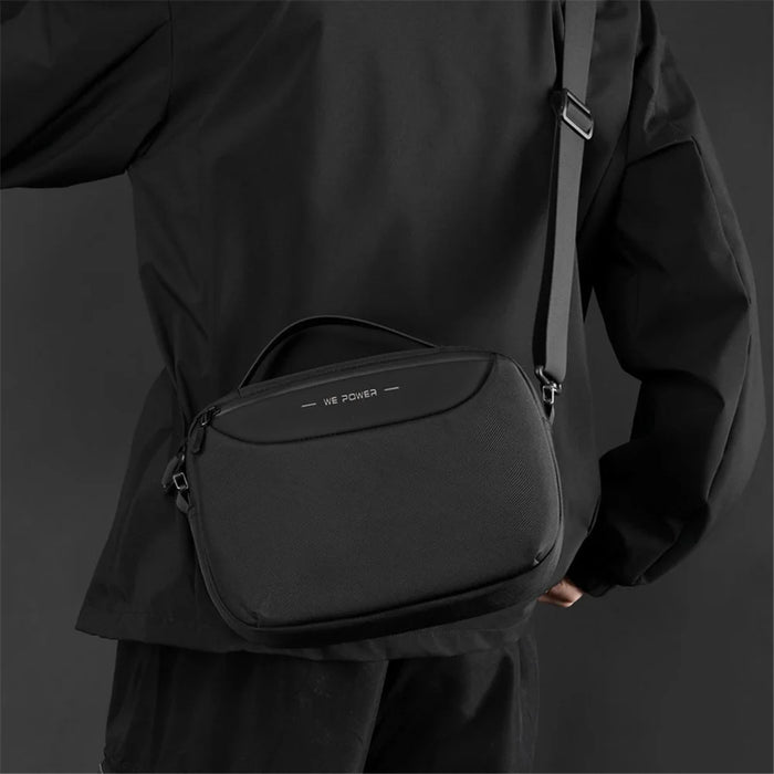 WEPOWER 2116# Size L Crossbody Bag Waterproof Nylon Men Sling Shoulder Bag Handbag - Black - 4