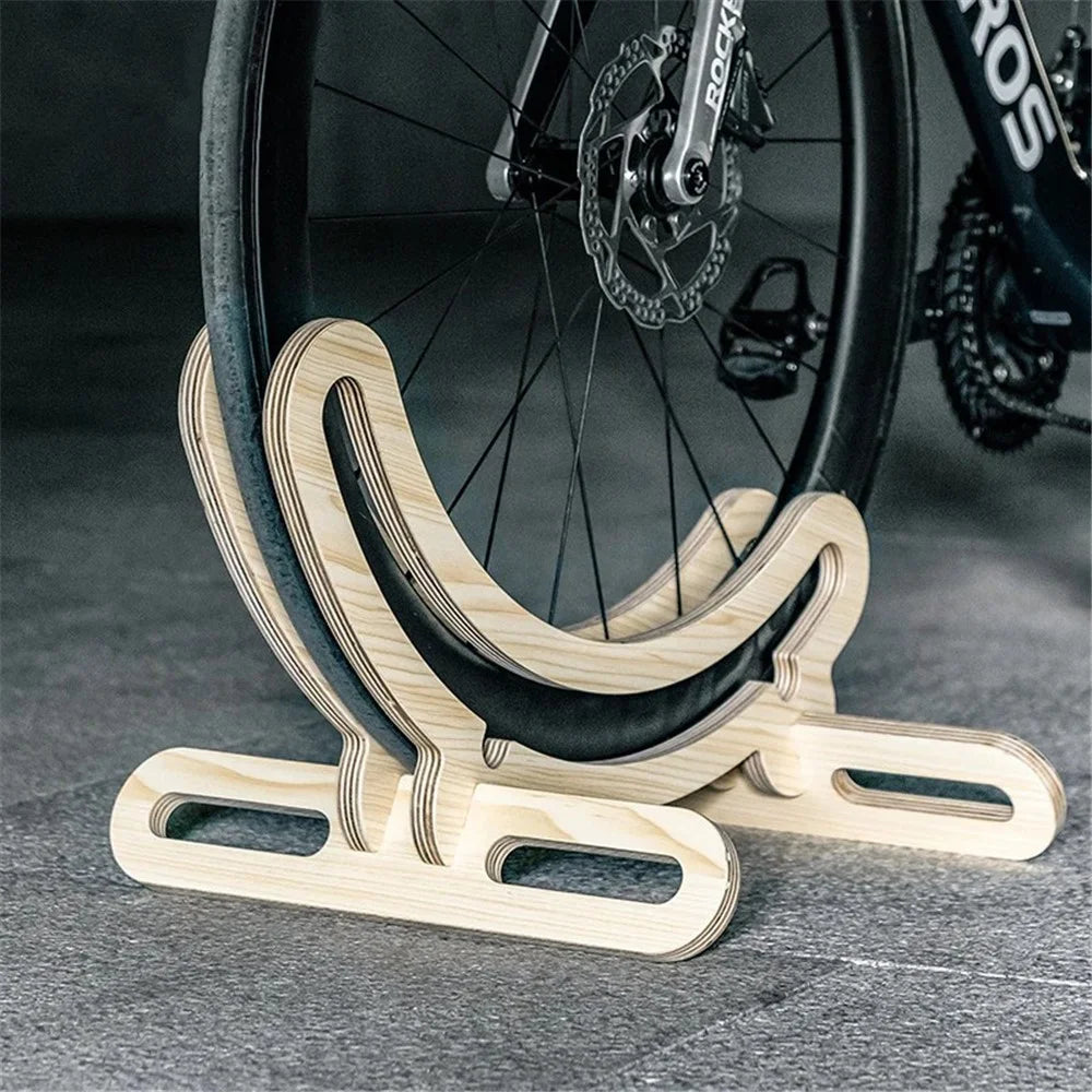ROCKBROS 27210013001 Bike Rack Stand Indoor Bike Storage Wood Parking Stand for 700C Road Bike - 2