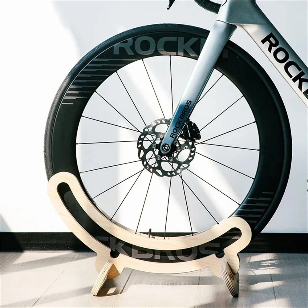 ROCKBROS 27210013001 Bike Rack Stand Indoor Bike Storage Wood Parking Stand for 700C Road Bike - 4