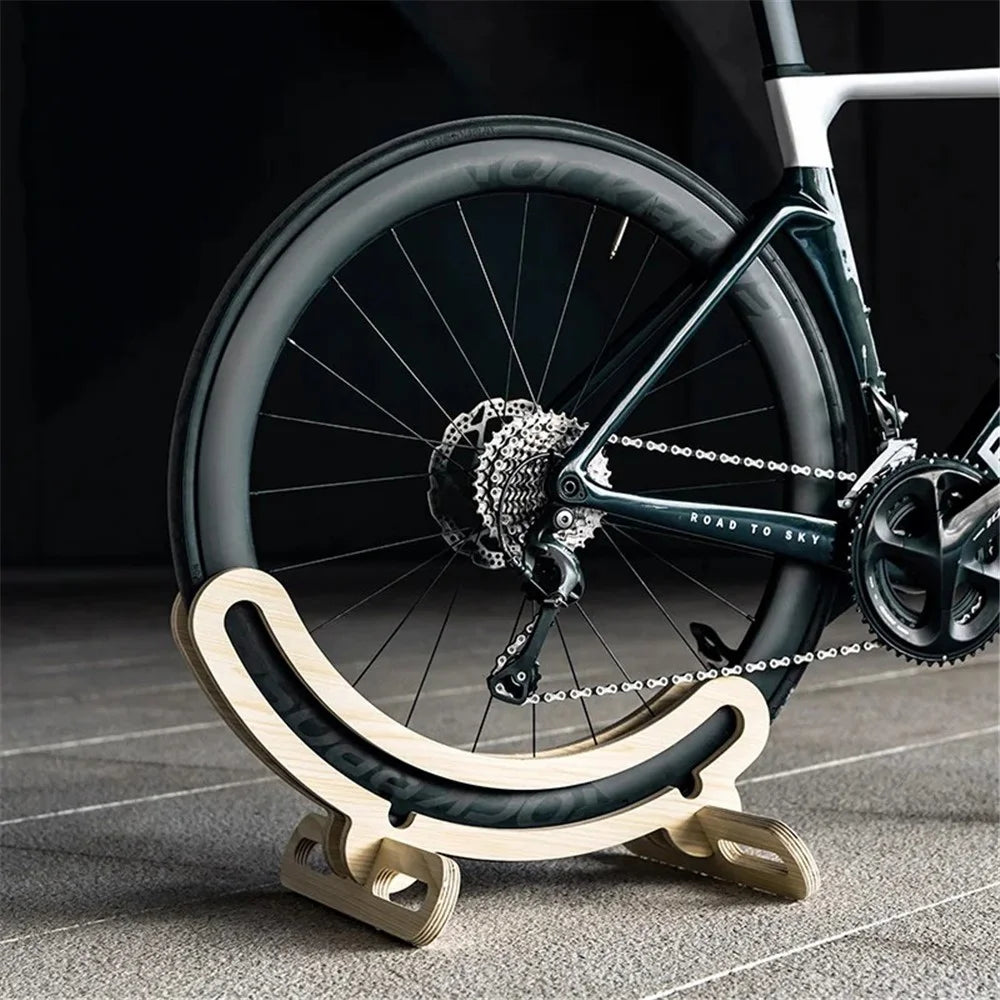 ROCKBROS 27210013001 Bike Rack Stand Indoor Bike Storage Wood Parking Stand for 700C Road Bike - 5