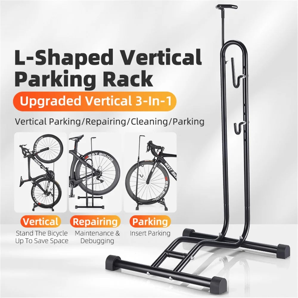 WEST BIKING YP0723017 3 In 1 Bicycles Mount Bike Supported Hanger L-shaped Vertical Parking Holder Packing Rack - 4