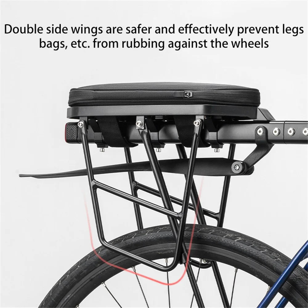 ROCKBROS Cycling Bicycle Luggage Carrier Aluminum Alloy Shelf MTB Bike Seatpost Bag with Mudguard - Standard Shelf - 2