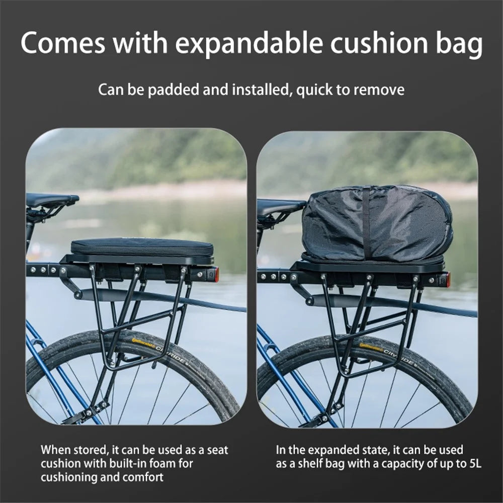 ROCKBROS Cycling Bicycle Luggage Carrier Aluminum Alloy Shelf MTB Bike Seatpost Bag with Mudguard - Standard Shelf - 5