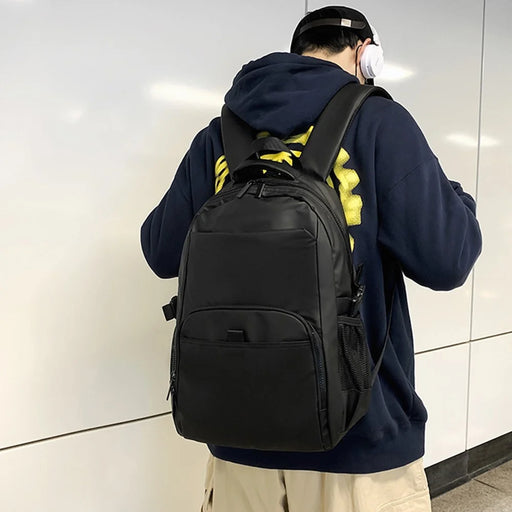 WEPOWER 3403# Waterproof Nylon Backpack Men Shoulder Bag for 15.6-inch Laptop - Black - 2