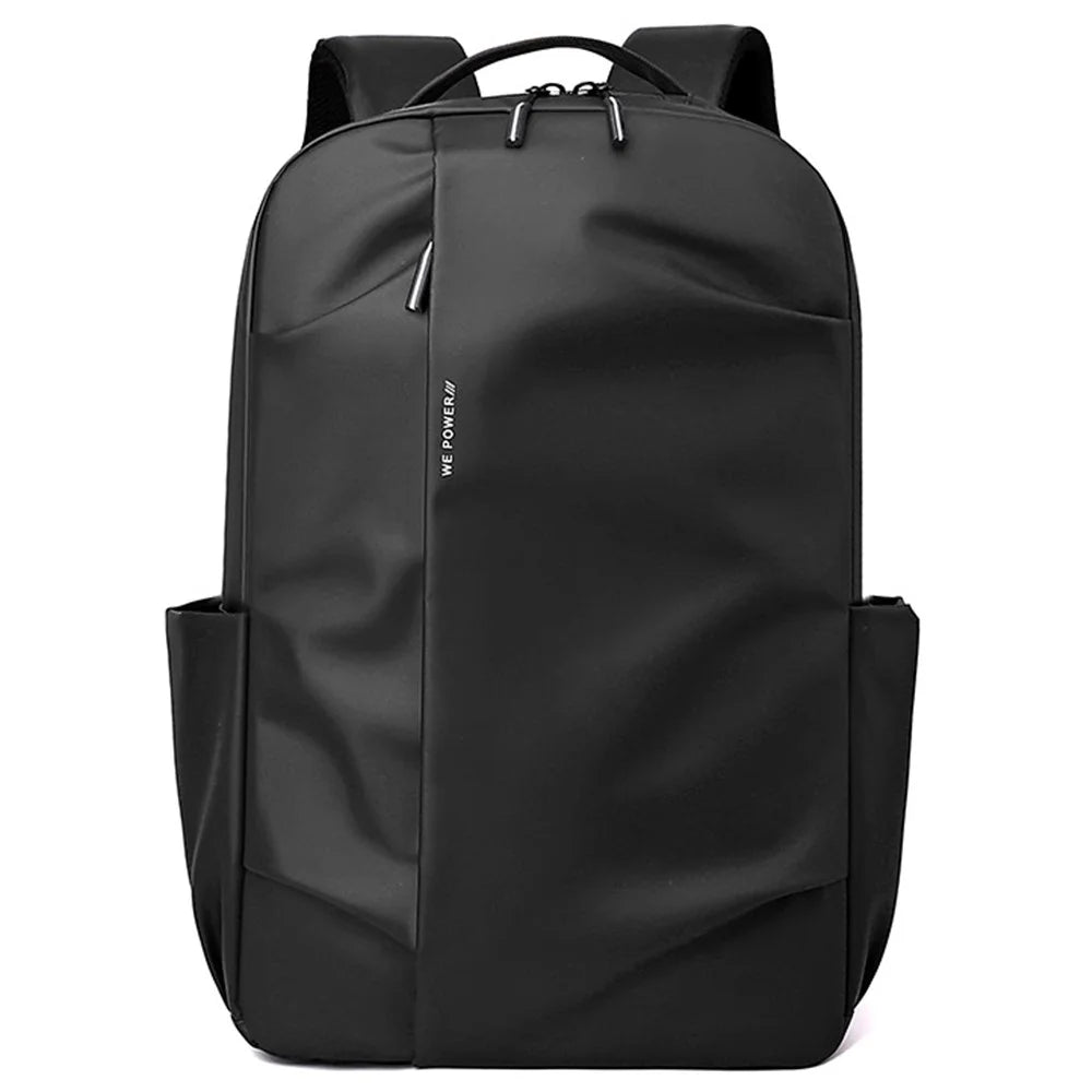 WEPOWER 3413# Men Laptop Rucksack Waterproof Nylon Backpack Travel Daypack for School Work - Black - 1
