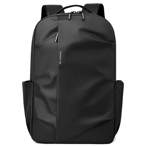 WEPOWER 3413# Men Laptop Rucksack Waterproof Nylon Backpack Travel Daypack for School Work - Black - 1