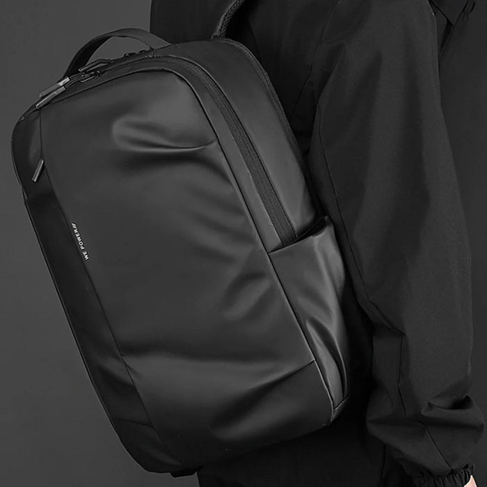 WEPOWER 3413# Men Laptop Rucksack Waterproof Nylon Backpack Travel Daypack for School Work - Black - 2