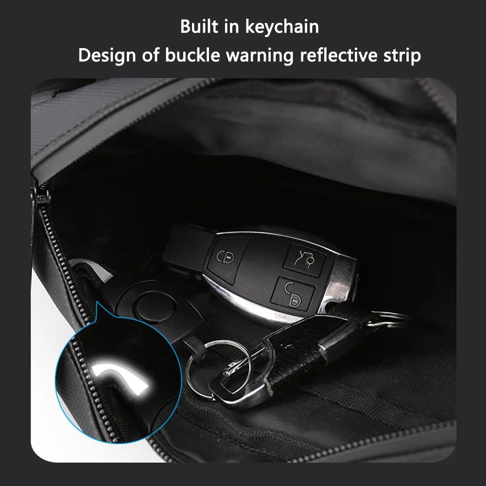 WEPOWER 1238 Men's Travel Chest Bag Waterproof Nylon Cloth Waist Pack Pouch Shoulder Bag - Black - 6