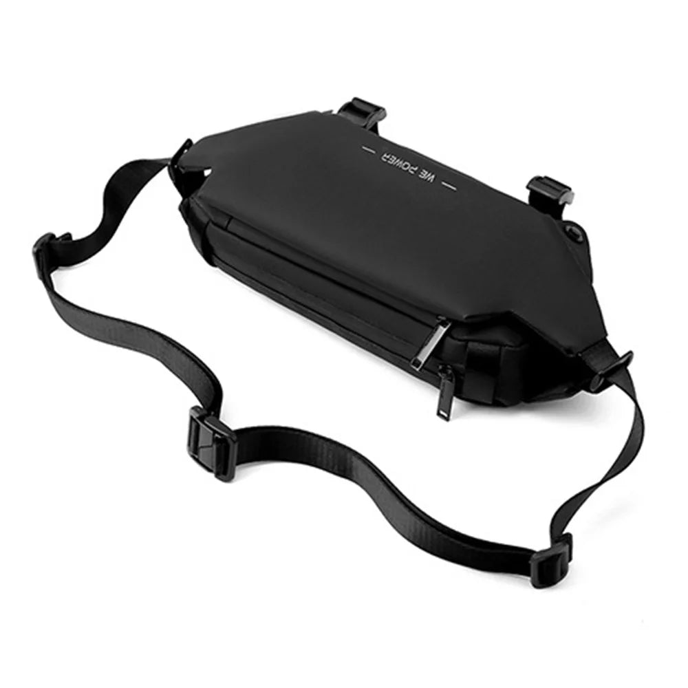 WEPOWER 1238 Men's Travel Chest Bag Waterproof Nylon Cloth Waist Pack Pouch Shoulder Bag - Black - 7