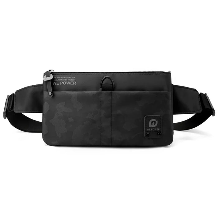 WEPOWER 1785 Nylon Cloth Waist Pack Men's Chest Bag Waterproof Shoulder Bag Daypack - Black - 1