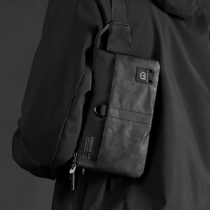 WEPOWER 1785 Nylon Cloth Waist Pack Men's Chest Bag Waterproof Shoulder Bag Daypack - Black - 2