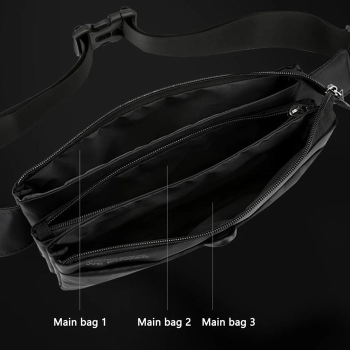 WEPOWER 1785 Nylon Cloth Waist Pack Men's Chest Bag Waterproof Shoulder Bag Daypack - Black - 4