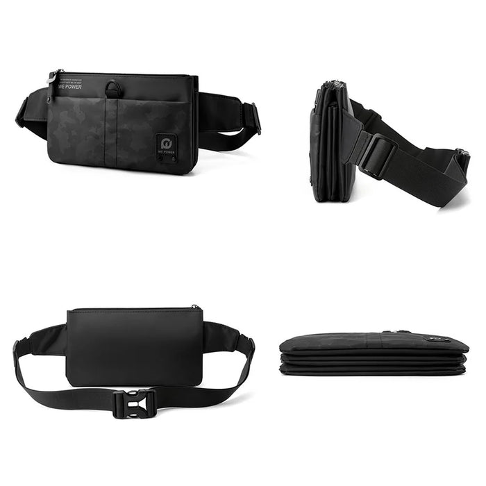 WEPOWER 1785 Nylon Cloth Waist Pack Men's Chest Bag Waterproof Shoulder Bag Daypack - Black - 6