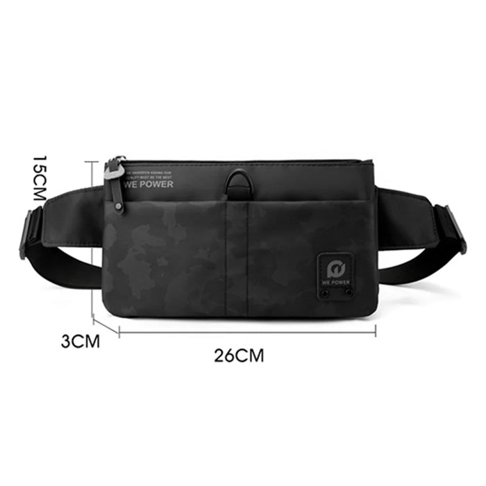 WEPOWER 1785 Nylon Cloth Waist Pack Men's Chest Bag Waterproof Shoulder Bag Daypack - Black - 7