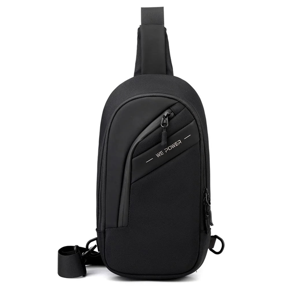 WEPOWER 2124 Nylon Cloth Waist Pack Chest Bag Shoulder Bag Men's Travel Bag - Black - 1