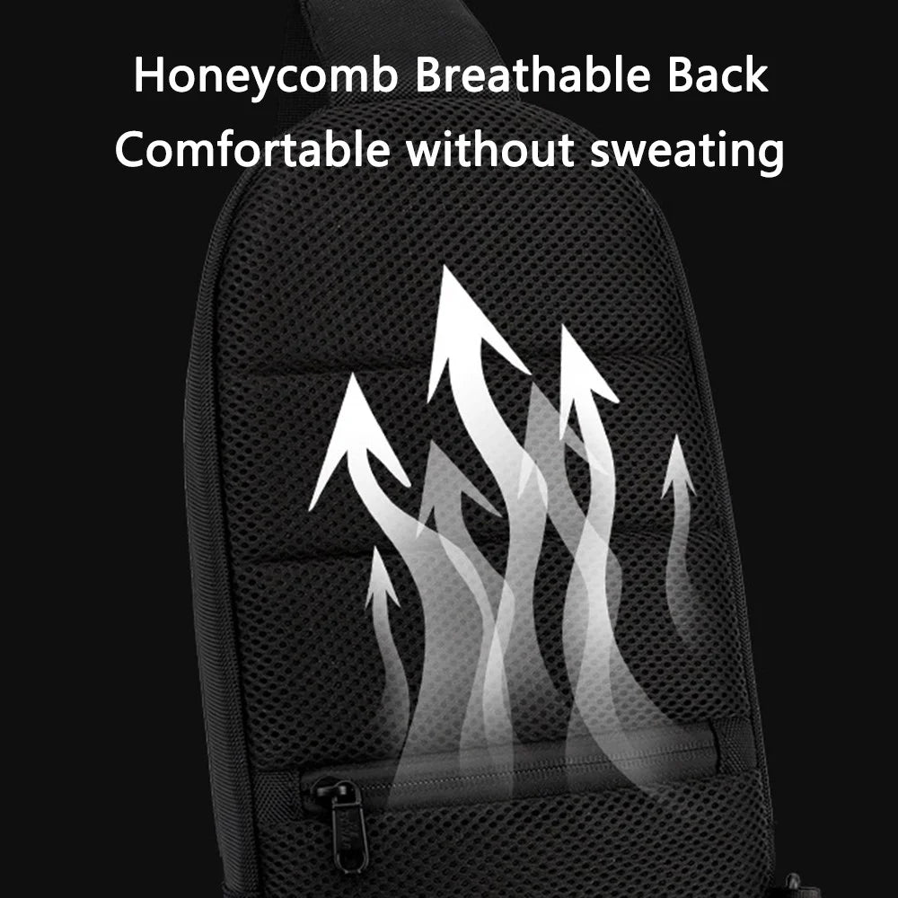 WEPOWER 2124 Nylon Cloth Waist Pack Chest Bag Shoulder Bag Men's Travel Bag - Black - 6