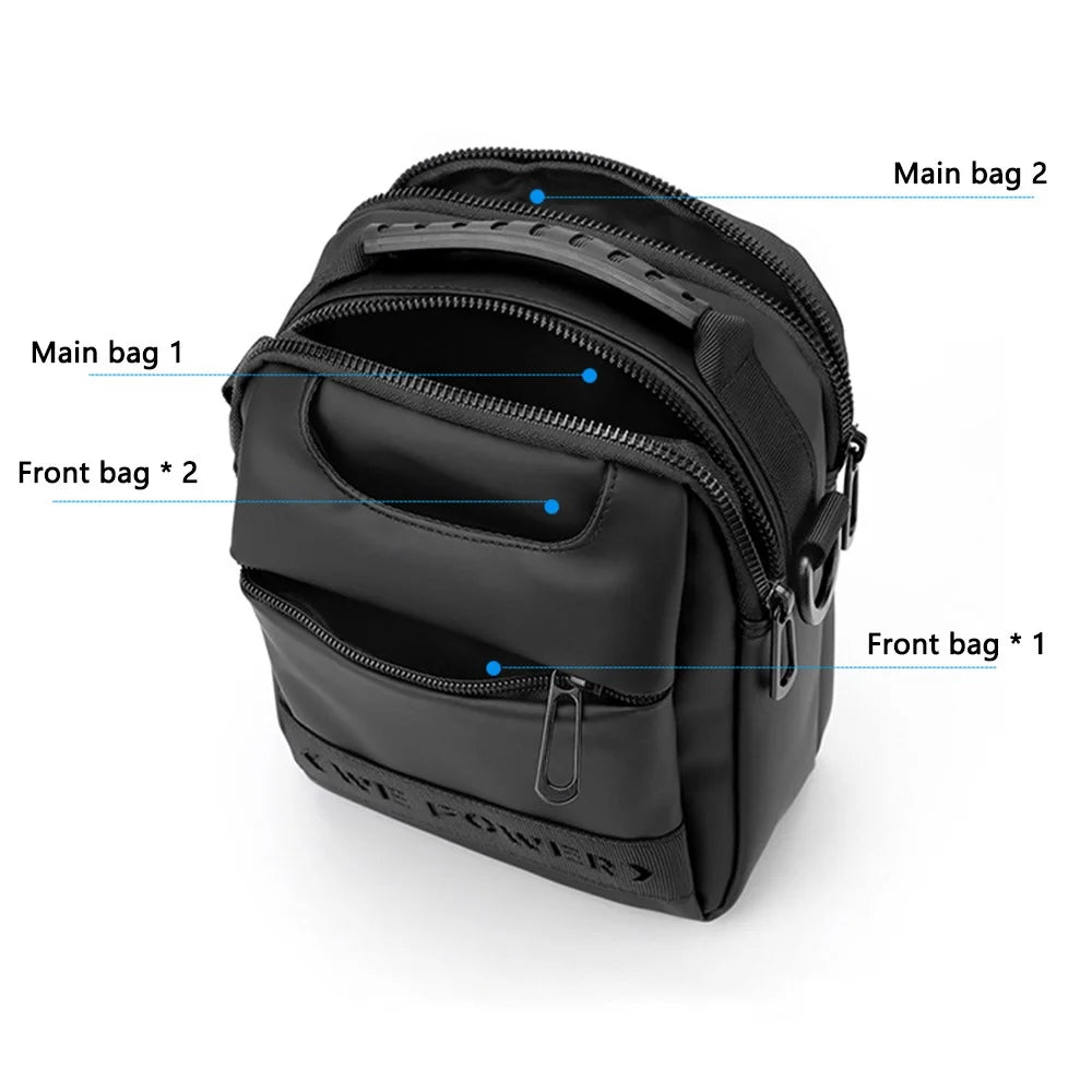 WEPOWER 1100-48 Waist Pack Men Messenger Bag Waterproof Crossbody Shoulder Bag - Black - 5