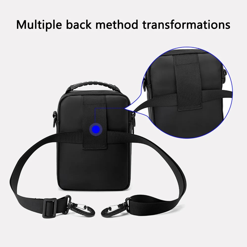 WEPOWER 1100-48 Waist Pack Men Messenger Bag Waterproof Crossbody Shoulder Bag - Black - 6