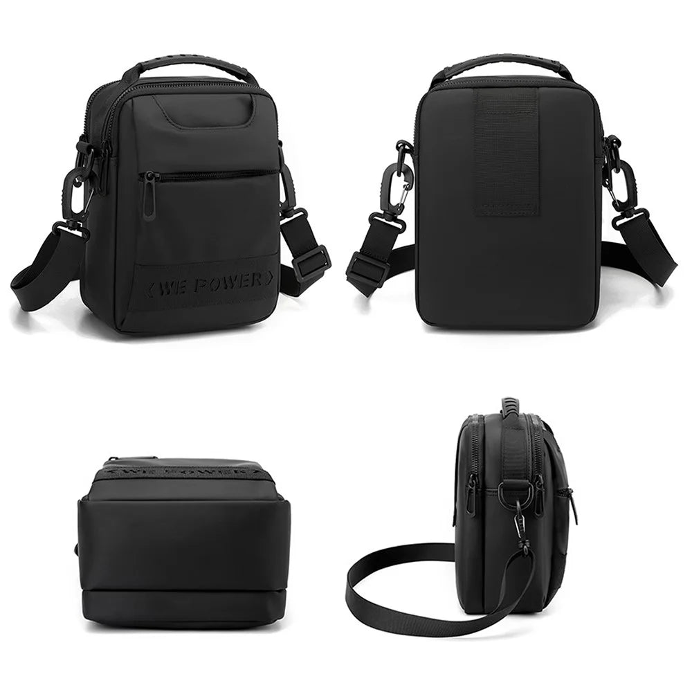 WEPOWER 1100-48 Waist Pack Men Messenger Bag Waterproof Crossbody Shoulder Bag - Black - 7