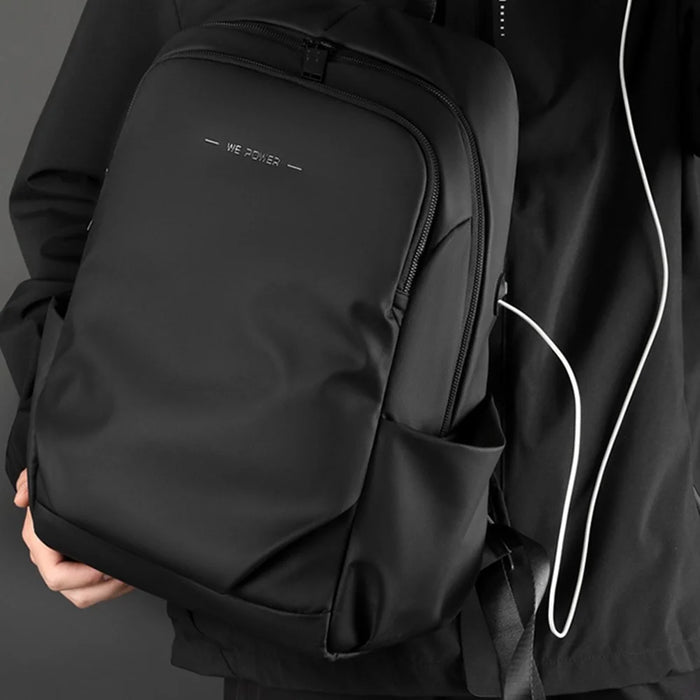 WEPOWER 1262 Men's Shoulders Bag Waterproof Nylon Cloth Travel Hiking Backpack Laptop Storage Bag - Black - 7
