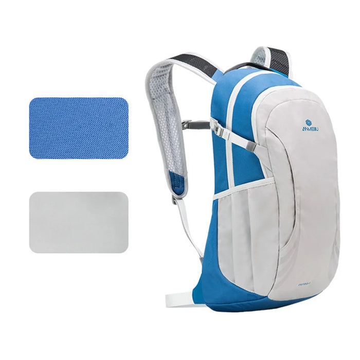 ANMEILU 1062 16L Nylon+Polyester Backpack Hiking Cycling Large Shoulders Bag - Light Grey+Blue - 2