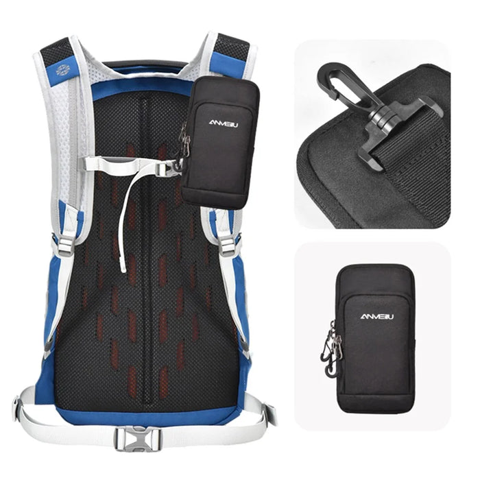 ANMEILU 1062 16L Nylon+Polyester Backpack Hiking Cycling Large Shoulders Bag - Light Grey+Blue - 5