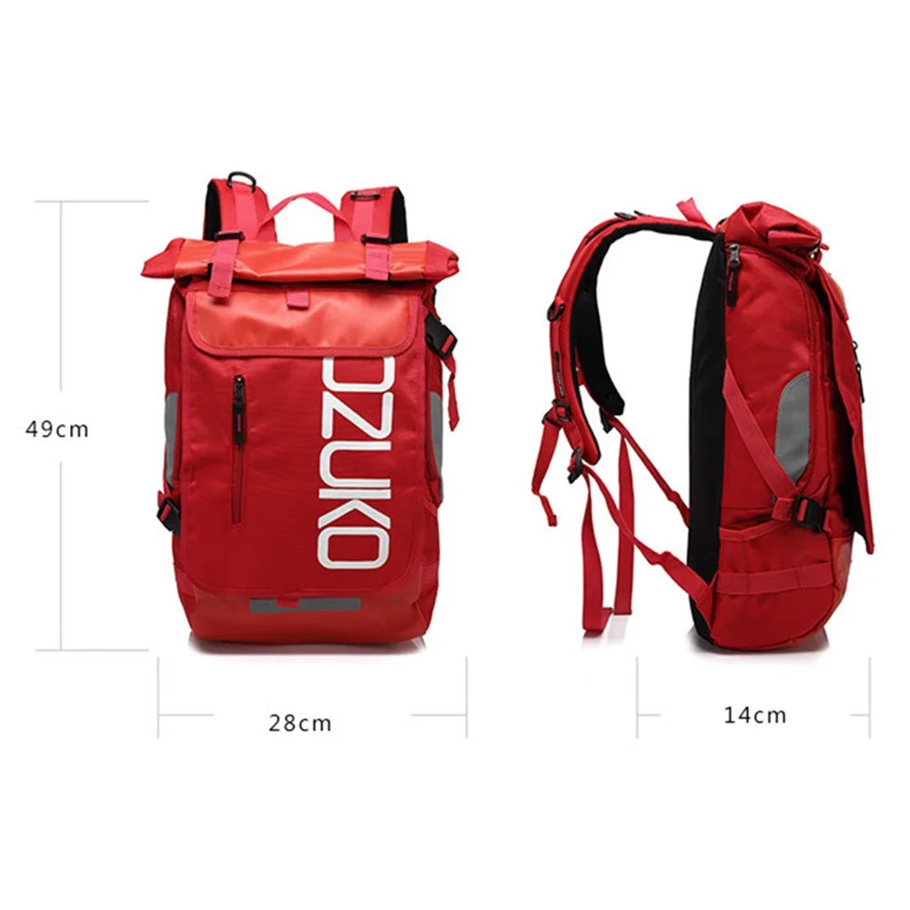 OZUKO 8020 Casual Travel Oxford Cloth Backpack Men Dual Shoulder Laptop Bag - Black - 7