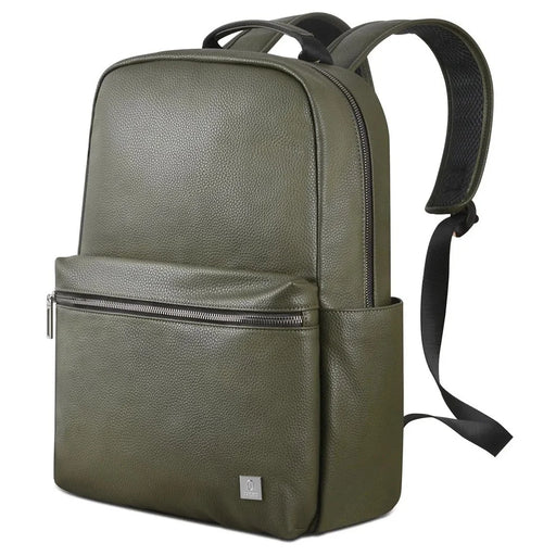 WIWU Osun PU Leather Travel Laptop Backpack Large Capacity Business Dual Shoulders Bag - Green - 1