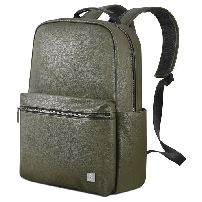 WIWU Osun PU Leather Travel Laptop Backpack Large Capacity Business Dual Shoulders Bag - Green - 1