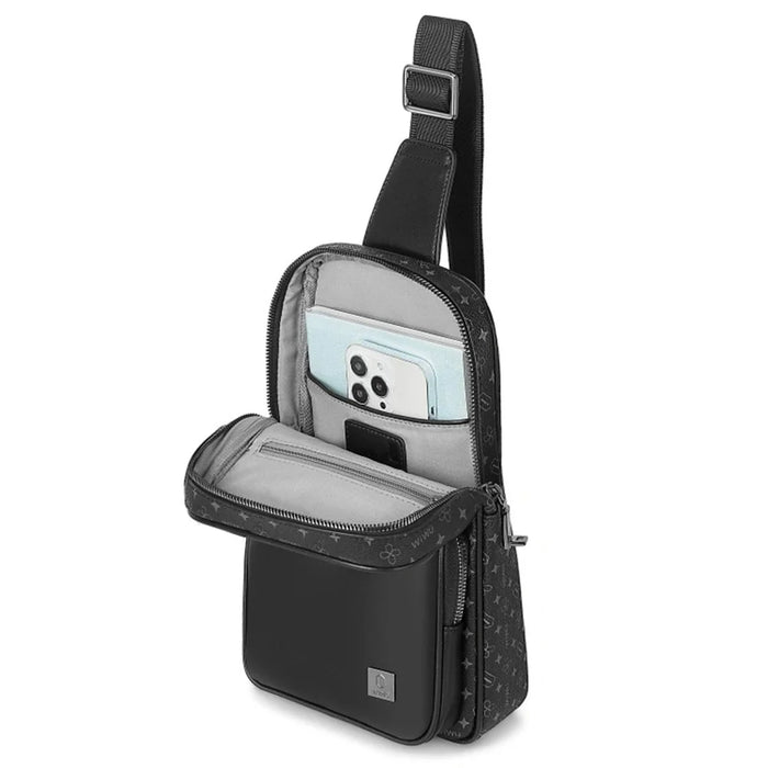 WIWU Anti-Theft Fingerprint Lock Crossbody Sling Bag PVC Chest Bag Daypack - 4