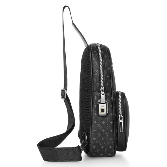 WIWU Anti-Theft Fingerprint Lock Crossbody Sling Bag PVC Chest Bag Daypack - 5
