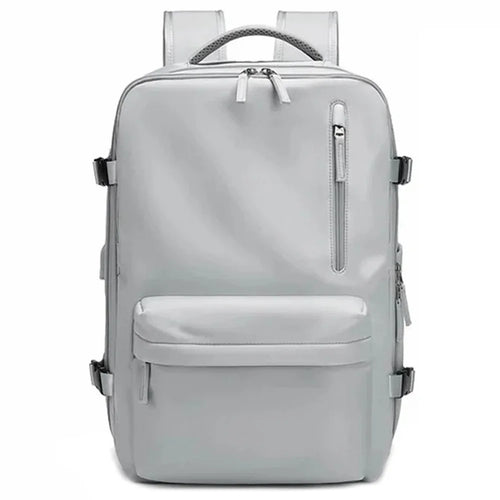 2023 Expandable Carry-On Luggage Travel Backpack Weekender Bag with USB Port - Light Grey - 1