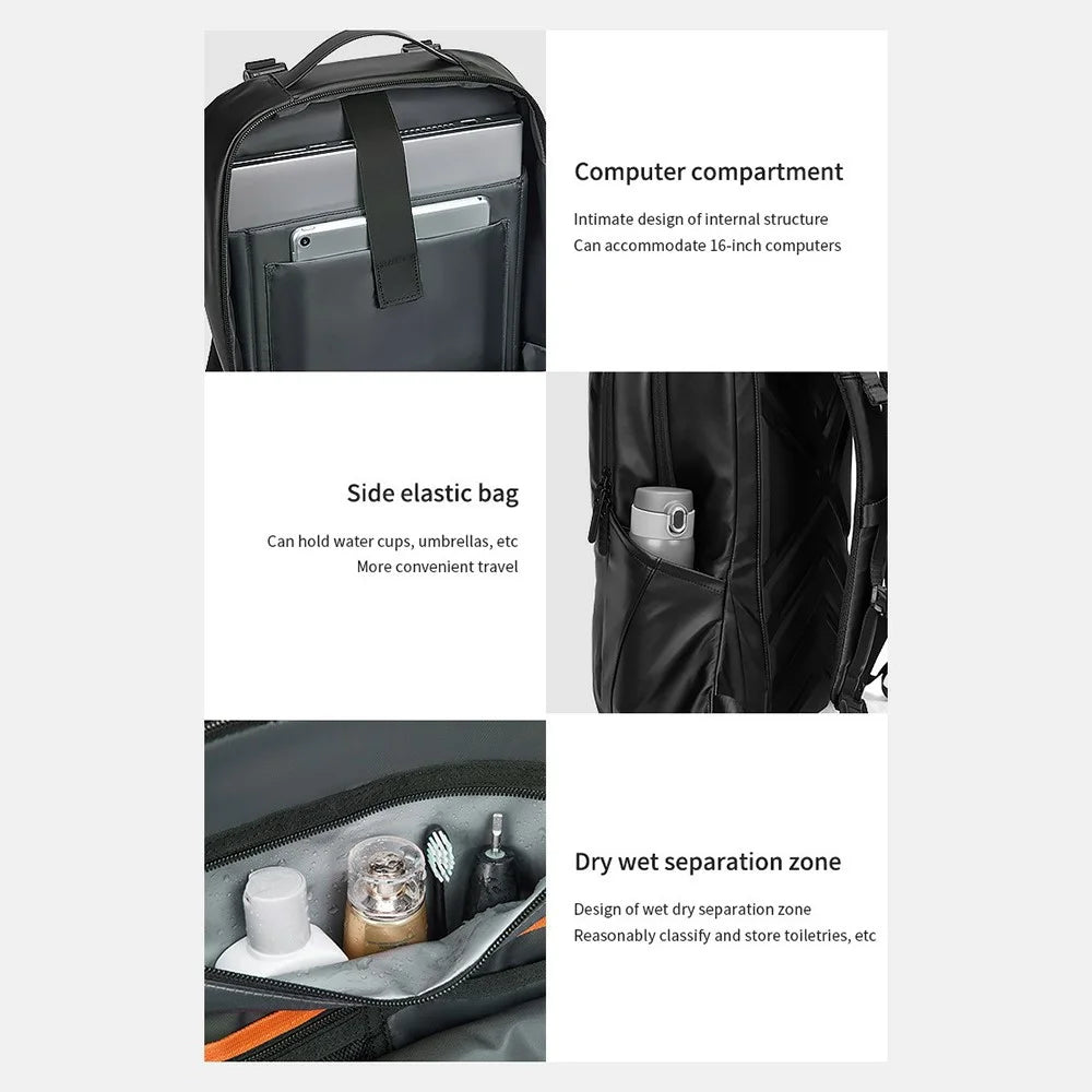 2289 Waterproof Oxford Cloth Travel Backpack Business 16-Inch Laptop Carrying Bag - 4