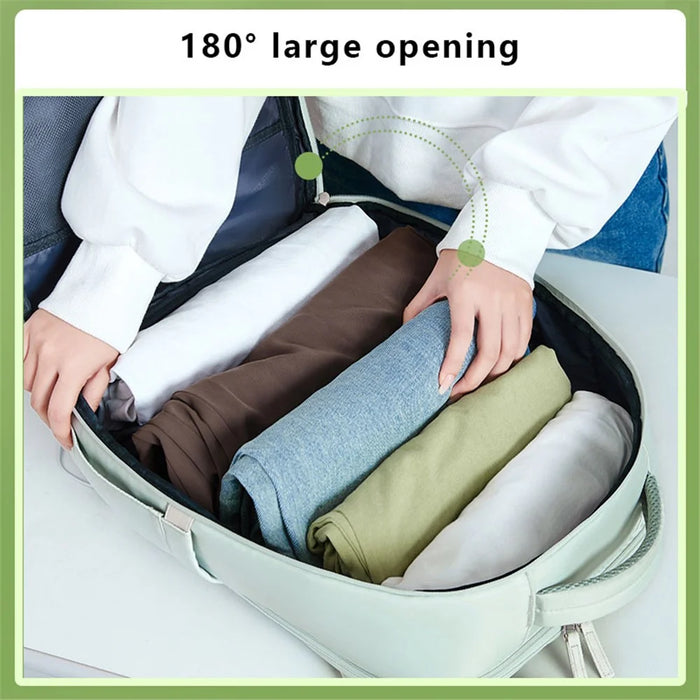 VICTORIATOURIST V7056 Polyester Travel Backpack Dual Shoulder Laptop Bag with USB Port - Light Green - 2